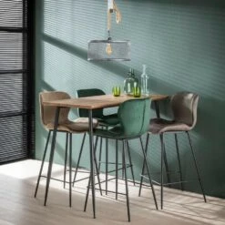 Verona Barstoel 67cm - Stof - Grijs -Leen Bakker Winkel 1000076861 0103