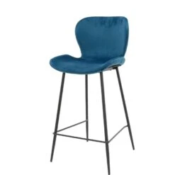 Verona Barstoel 67cm - Stof - Blauw -Leen Bakker Winkel 1000076865 0102