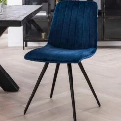 Victor Eetkamerstoel Velvet - Stof - Blauw 7 Victor Eetkamerstoel Velvet - Stof - Blauw -Leen Bakker Winkel 1000076877 0102