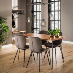 Verona Eetkamerstoel Velvet - Stof - Grijs 9 Verona Eetkamerstoel Velvet - Stof - Grijs -Leen Bakker Winkel 1000076880 0103