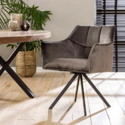 Ramon Eetkamerstoel Velvet - Stof - Grijs 7 Ramon Eetkamerstoel Velvet - Stof - Grijs -Leen Bakker Winkel 1000076883 0101