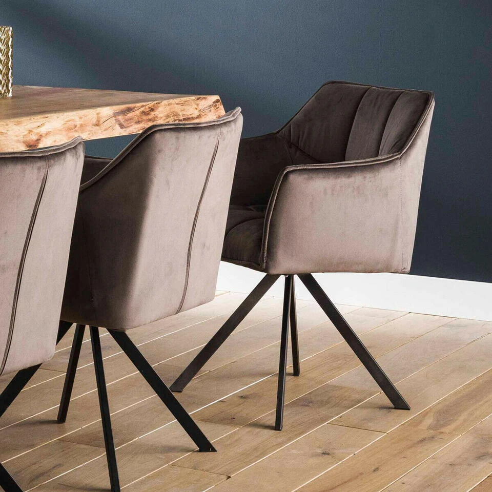 Ramon Eetkamerstoel Velvet - Stof - Grijs 6 Ramon Eetkamerstoel Velvet - Stof - Grijs - Afbeelding 4