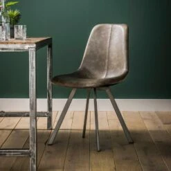 Eetkamerstoel Jill Kuip - Lederlook - Taupe -Leen Bakker Winkel 1000076892 0102