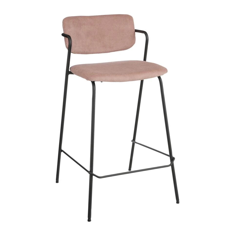 Mica Decorations Nanet Barkruk - L53 X B46 X H91 Cm - Velvet - Roze 3 Mica Decorations Nanet Barkruk - L53 X B46 X H91 Cm - Velvet - Roze