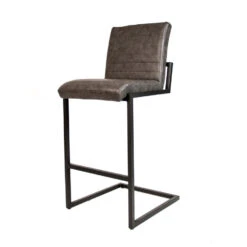 Set Van 2 Barkrukken Industrieel Kuba Antraciet Zithoogte 78 Cm Kunstleder