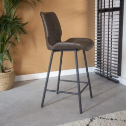 Set Van 2 Brakrukken Industrieel Beau Taupe Zithoogte 67 Cm Kunstleder -Leen Bakker Winkel 1000078933 0102