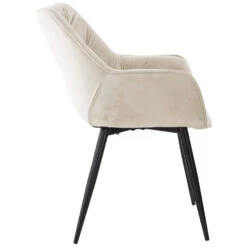 CLP Set Van 4 Eetkamerstoelen Tanna Fluweel Crème -Leen Bakker Winkel 1000080765 0102