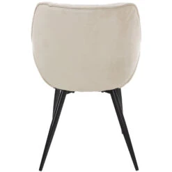 CLP Set Van 4 Eetkamerstoelen Tanna Fluweel Crème -Leen Bakker Winkel 1000080765 0103