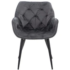 CLP Set Van 4 Eetkamerstoelen Tanna Fluweel Grijs -Leen Bakker Winkel 1000080772 0101