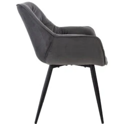 CLP Set Van 4 Eetkamerstoelen Tanna Fluweel Grijs -Leen Bakker Winkel 1000080772 0102