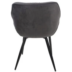 CLP Set Van 4 Eetkamerstoelen Tanna Fluweel Grijs -Leen Bakker Winkel 1000080772 0103