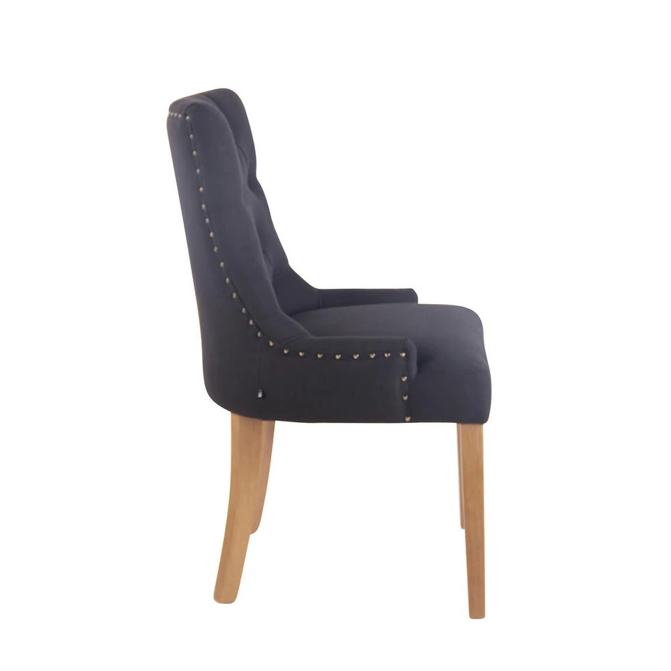 CLP Eetkamerstoel Aberdeen Licht Bruin Frame Stof Zwart 5 CLP Eetkamerstoel Aberdeen Licht Bruin Frame Stof Zwart - Afbeelding 3