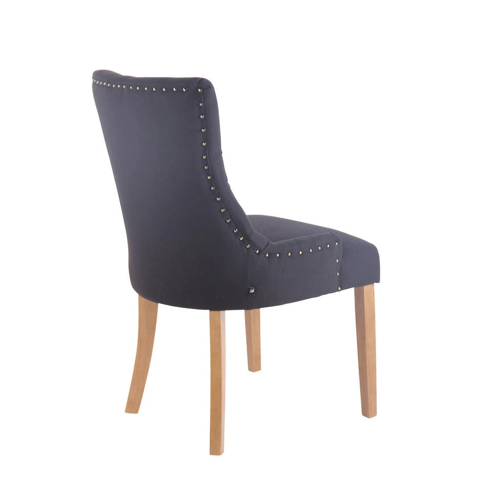 CLP Eetkamerstoel Aberdeen Licht Bruin Frame Stof Zwart 6 CLP Eetkamerstoel Aberdeen Licht Bruin Frame Stof Zwart - Afbeelding 4