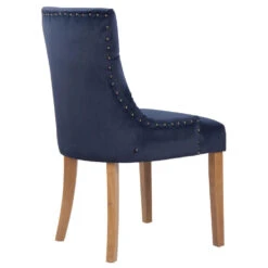 CLP Eetkamerstoel Aberdeen Licht Bruin Frame Fluweel Blauw -Leen Bakker Winkel 1000082887 0103