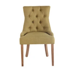 CLP Eetkamerstoel Aberdeen Licht Bruin Frame Stof Groen -Leen Bakker Winkel 1000082890 0101