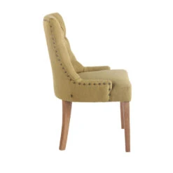 CLP Eetkamerstoel Aberdeen Licht Bruin Frame Stof Groen -Leen Bakker Winkel 1000082890 0102