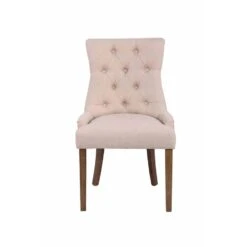 CLP Set Van 2 Eetkamerstoelen Aberdeen Licht Bruin Frame Stof Crème -Leen Bakker Winkel 1000082905 0101