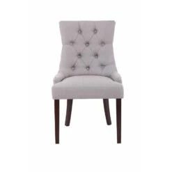 CLP Set Van 2 Eetkamerstoelen Aberdeen Donker Bruin Frame Stof Zilverkleurig -Leen Bakker Winkel 1000082929 0101