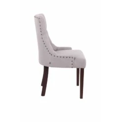 CLP Set Van 2 Eetkamerstoelen Aberdeen Donker Bruin Frame Stof Zilverkleurig -Leen Bakker Winkel 1000082929 0102