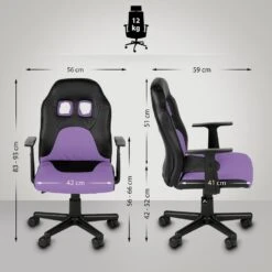 Clp Bureaustoel Fun Kunstleder Paars -Leen Bakker Winkel 1000084050 0101