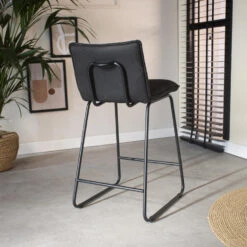 Set Van 2 Barkrukken Industrieel Jelle Antraciet Zithoogte 65 Cm Stof -Leen Bakker Winkel 1000084479 0103