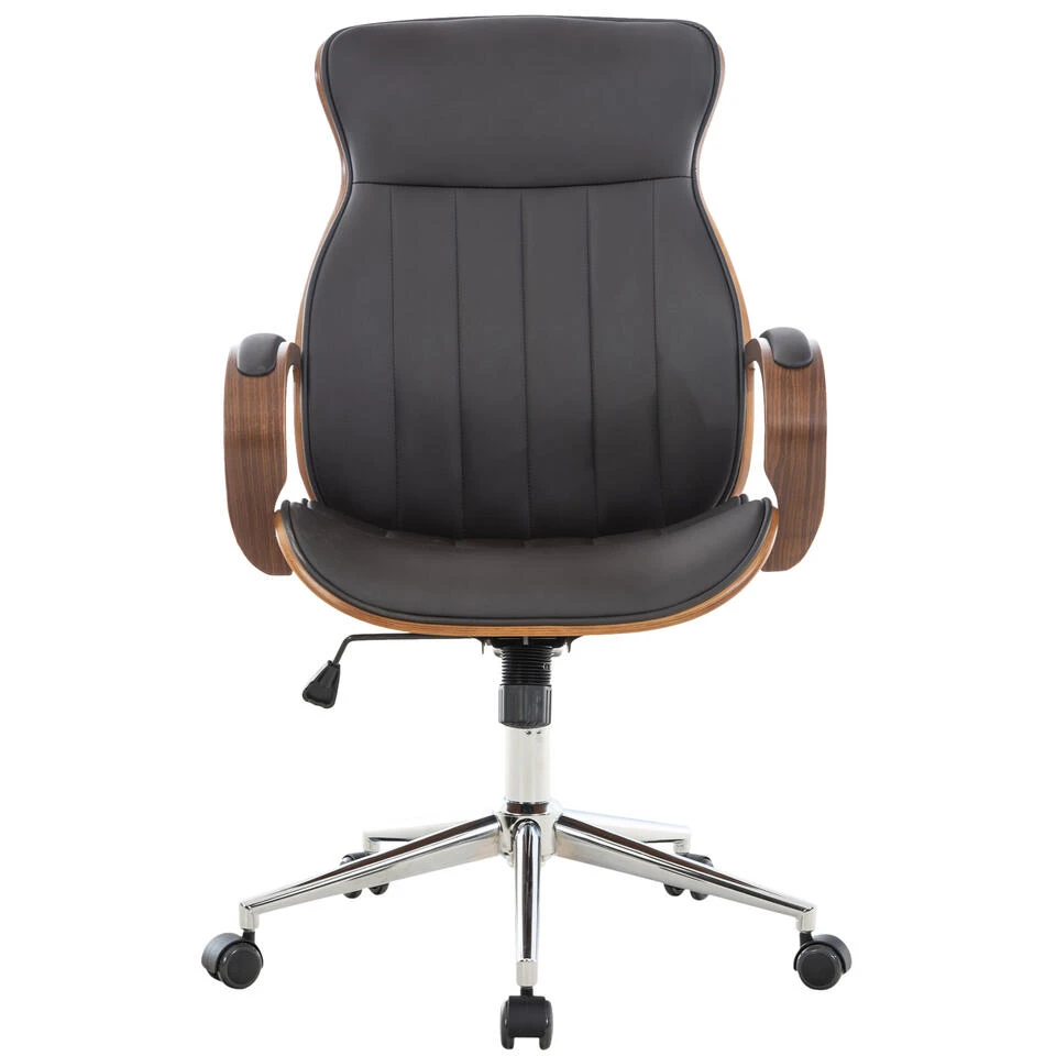 Clp Bureaustoel Melilla Kunstleder Walnoot Bruin 4 Clp Bureaustoel Melilla Kunstleder Walnoot Bruin - Afbeelding 2