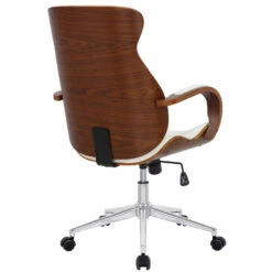 Clp Bureaustoel Melilla Kunstleder Walnoot Wit -Leen Bakker Winkel 1000085314 0103