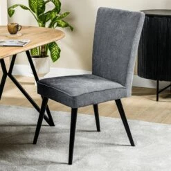 Hesta Eetkamerstoel Jameson - Stof - Zwart -Leen Bakker Winkel 1000085707 0101