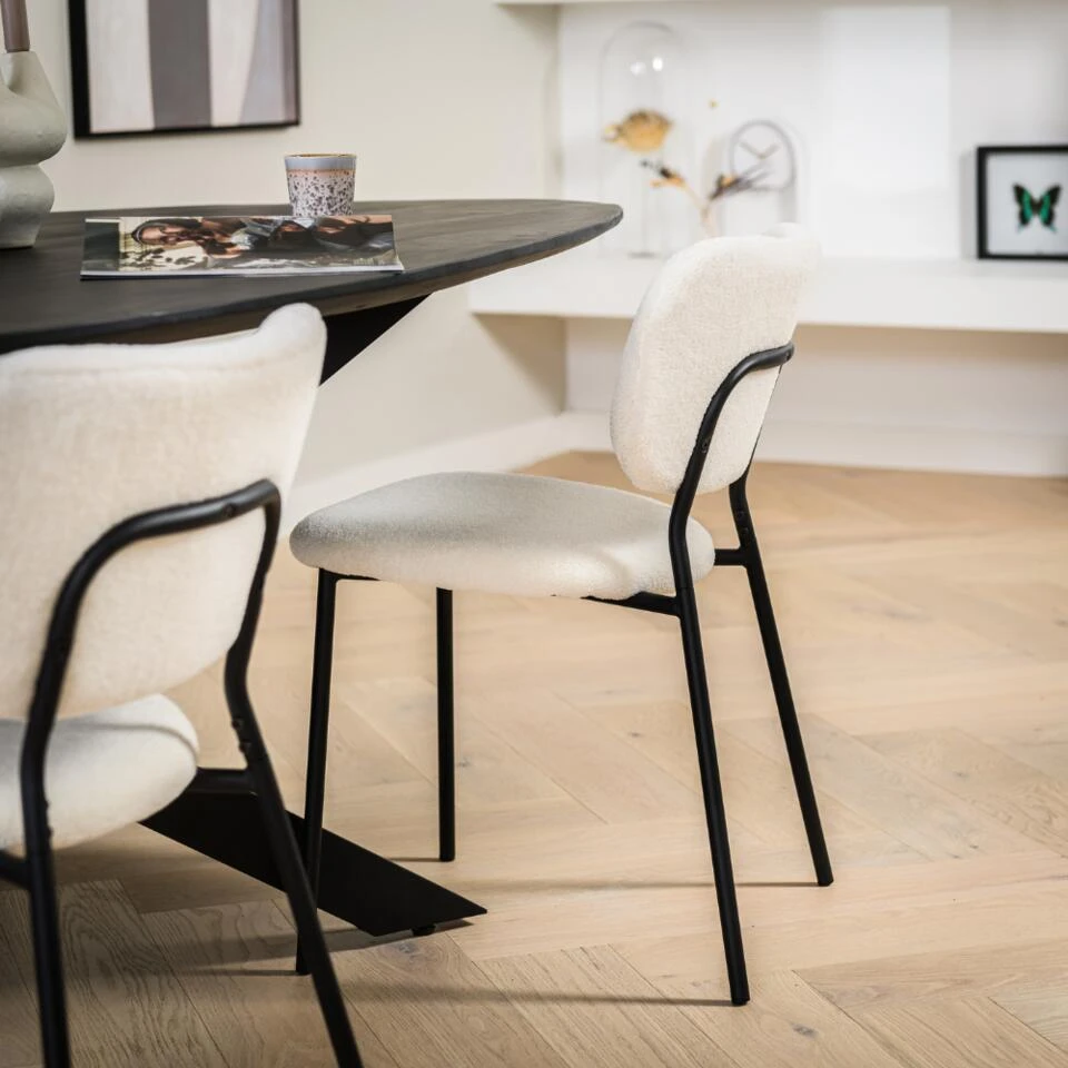 Eetkamerstoel Philou Teddy Stof Crème - Stof - Crème 5 Eetkamerstoel Philou Teddy Stof Crème - Stof - Crème - Afbeelding 3