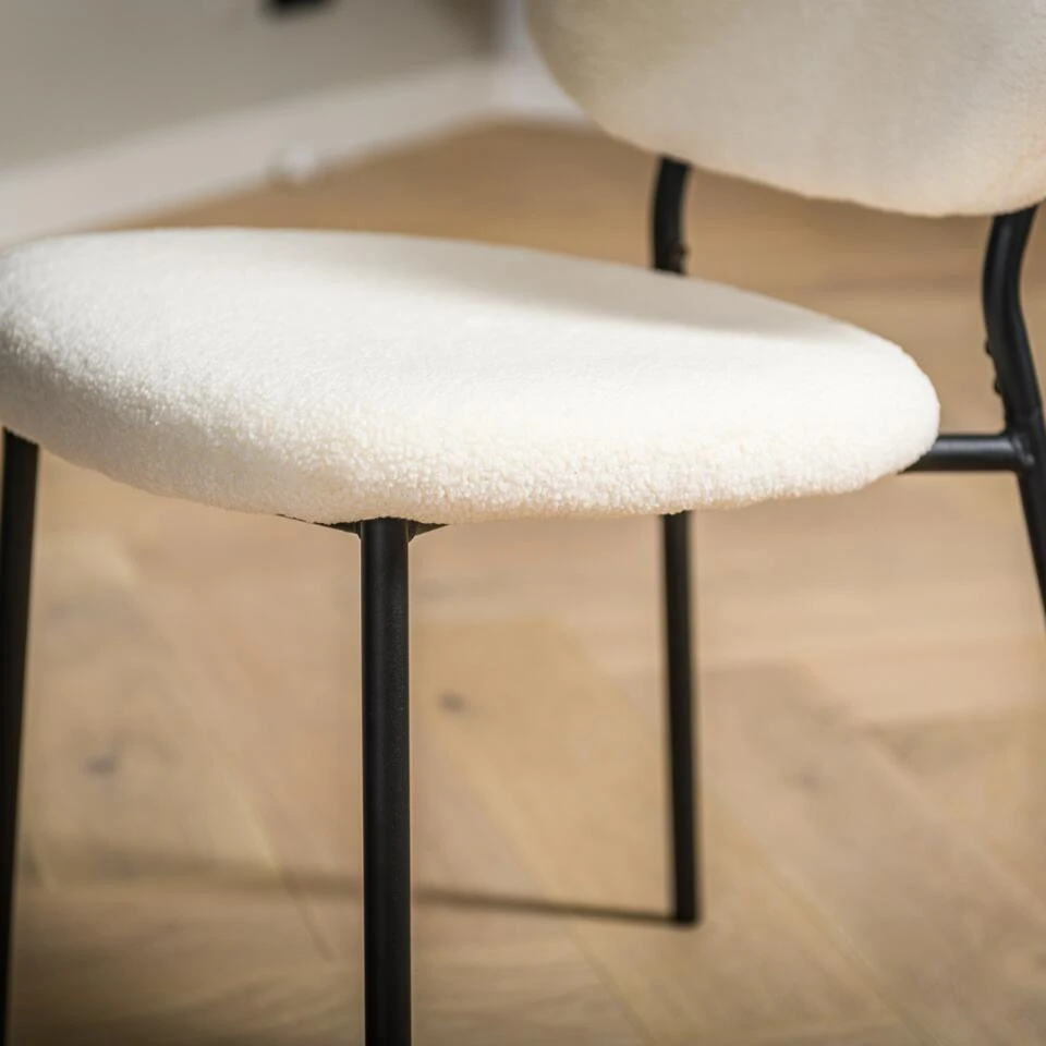 Eetkamerstoel Philou Teddy Stof Crème - Stof - Crème 6 Eetkamerstoel Philou Teddy Stof Crème - Stof - Crème - Afbeelding 4