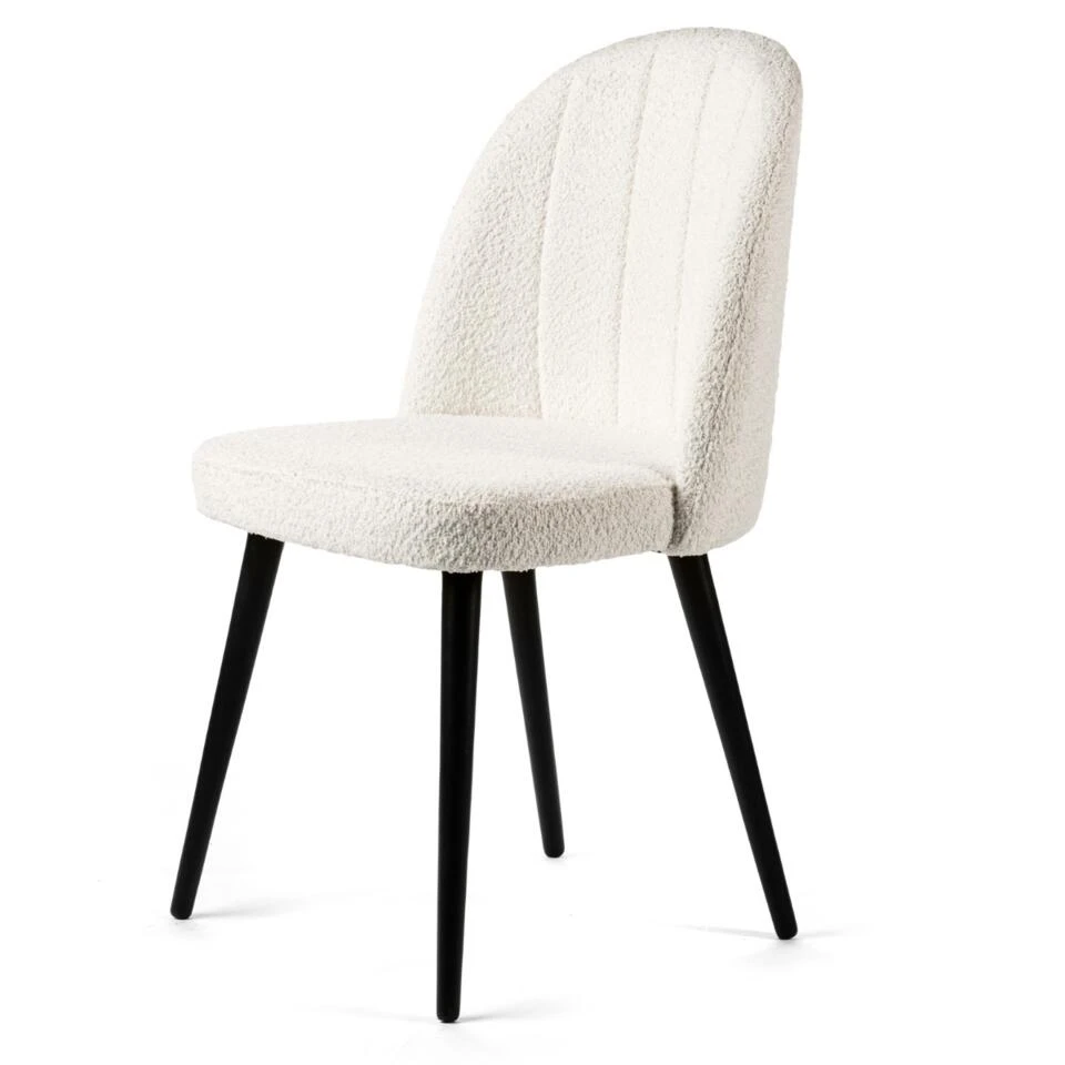 Charlie Eetkamerstoel - Stof - Wit 3 Charlie Eetkamerstoel - Stof - Wit