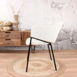 DS4U® Elza Eetkamerstoel Boucle - Stof - Taupe -Leen Bakker Winkel 1000089905 0102
