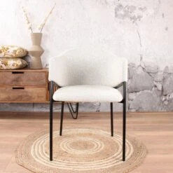DS4U® Elza Eetkamerstoel Boucle - Stof - Taupe -Leen Bakker Winkel 1000089905 0103