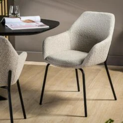 Mayem Armstoel Bouclé - Stof - Grijs -Leen Bakker Winkel 1000089907 0101