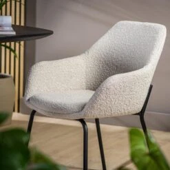 Mayem Armstoel Bouclé - Stof - Grijs -Leen Bakker Winkel 1000089907 0102