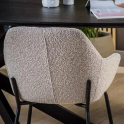 Mayem Armstoel Bouclé - Stof - Grijs -Leen Bakker Winkel 1000089907 0103