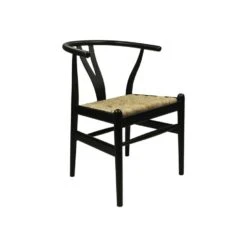 HSM Collection Eetkamerstoel Delilah Naturel/Zwart Mahoenie/Bananenblad -Leen Bakker Winkel 1000091430 0102