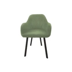 HSM Collection Eetkamerstoel Demi Lichtgroen/Zwart Teddy/Metaal Set Van 2 -Leen Bakker Winkel 1000091434 0101