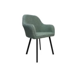 HSM Collection Eetkamerstoel Demi Lichtgroen/Zwart Teddy/Metaal Set Van 2 -Leen Bakker Winkel 1000091434 0103