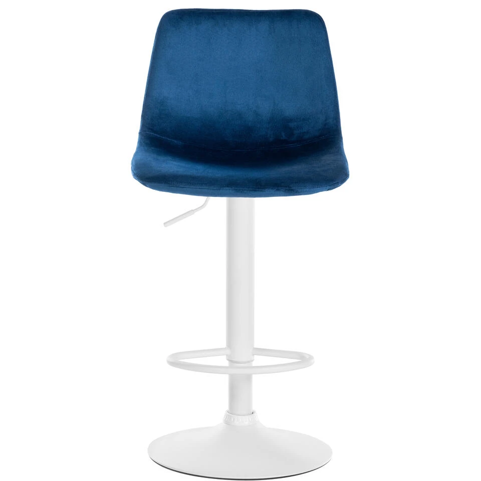 CLP Barkruk Divo Fluweel Wit Frame Blauw 5 CLP Barkruk Divo Fluweel Wit Frame Blauw - Afbeelding 3