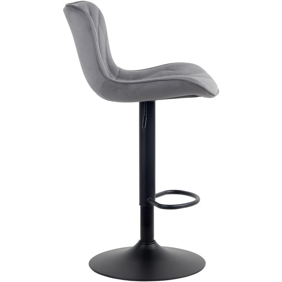 CLP Barkruk Linus Fluweel Grijs 6 CLP Barkruk Linus Fluweel Grijs - Afbeelding 4