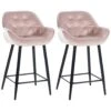 CLP Set Van 2 Barkrukken Gibson Velvet Roze -Leen Bakker Winkel 1000092188