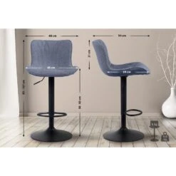 CLP Set Van 2 Barkrukken Linus Stof Blauw -Leen Bakker Winkel 1000092199 0101