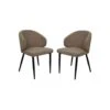 HSM Collection Eetkamerstoel Yuna Taupe Teddy/Metaal Set Van 2
