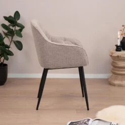 Sohome Eetkamerstoel - Set Van 2 - Otto - Bouclé - Beige -Leen Bakker Winkel 1000093222 0102