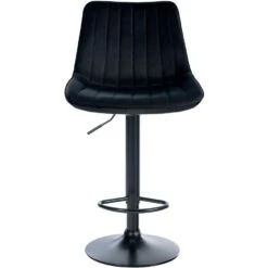 CLP Barkruk Toni Fluweel Zwart Frame Zwart -Leen Bakker Winkel 1000093438 0102