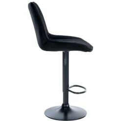 CLP Barkruk Toni Fluweel Zwart Frame Zwart -Leen Bakker Winkel 1000093438 0103