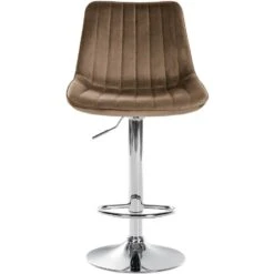 CLP Barkruk Toni Fluweel Chroom Frame Crème -Leen Bakker Winkel 1000093439 0102