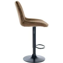 CLP Barkruk Toni Fluweel Zwart Frame Bruin -Leen Bakker Winkel 1000093451 0103