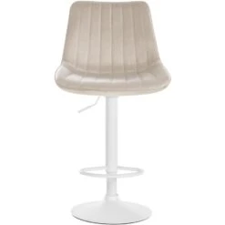 CLP Barkruk Toni Fluweel Wit Frame Crème -Leen Bakker Winkel 1000093459 0102